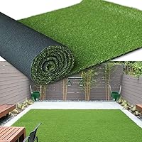 Premium Synthetic Artificial Grass Turf 1.38inch Pile Height 7FTX15FT, High Density Fake Faux Grass Turf, Natural and Realistic Looking Garden Pet Dog Lawn
