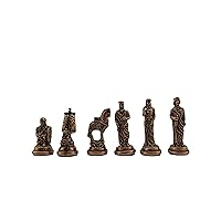 Metal Chess Pieces Historical Troy-Spartan Figures King 2.65 inc (Board is Not Included, Only 32 Chess Pieces) (Antique Copper)