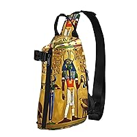 Ancient Egypt Tribe Series Print Crossbody Backpack,Travel Hiking Cross Bag Diagonally, Cycling Bag
