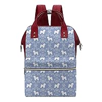 Bichon Dogs and Rose Floral Travel Backpacks Multifunction Mommy Tote Diaper Bag Changing Bags