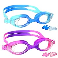 Kids Swim Goggles - 2 Pack Swimming Goggles Anti Fog No Leaking For Kids Age 3-15