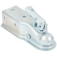 87076 2'' Ball 3'' Width 6,000 lbs. Straight Coupler with Chain,Grey