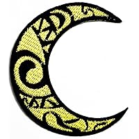 HHO Patch Yellow Moon Patch Beautiful Moon Crescent Embroidered Iron on Patches Sewing DIY Badge Patches Clothing Backpacks Jeans T-Shirt Caps