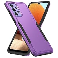 2 in 1 Heavy Duty Protection Colorful Phone case Fashion Shockproof Hard Shell for Samsung Galaxy A71 A72 A73 A33 A32 A42 A53 A52 A51 5G 4G Back Cover Bumper(Purple,Samsung A51)