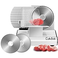 Electric Meat Slicer Machine for Home Use, 200W Deli Food Slicer,Meat Cutter Machine,Aluminum,Dishwasher Safe, Removable Blade & Food Carriage and Pusher, 7/8 Inch Adjustable Thickness