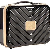 ROWNYEON Travel Makeup Case With Light Up Mirror Portable Train Case Organizer Makeup Box for Girls Makeup Artist, Makeup Tools, Hairstylist Travel Makeup Case (Black)