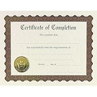 Great Papers! Certificate of Completion, Pre-Printed, Gold Foil, Embossed, 8.5