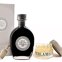 Tasting Combo - 10 Years Aged Balsamic Vinegar of Modena and Balsamic Pearls with White Condiment, Imported from Italy, IGP Certified - Luxury Gourmet Mix