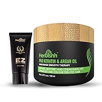 Herbishh Argan Hair Mask-Deep Conditioning & Hydration For Healthier Looking Hair 150 gm + Hair Color Cream for Gray Hair