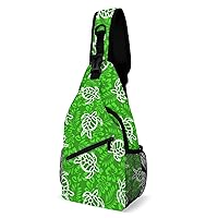 Sea Turtle Hawaii Sling Bag Full Print Crossbody Backpack Shoulder Bag Lightweight One Strap Travel Hiking Daypack