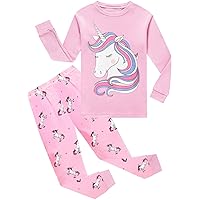 Little Hand Girls Dinosaur Pajamas Long Sleeve Unicorn Sleepwear Pajama Cute Princess Pjs for Toddler Clothes 2-7 Years