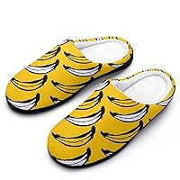Banana Pattern3 Men's Warm Slippers Memory Foam House Shoes Funny Print