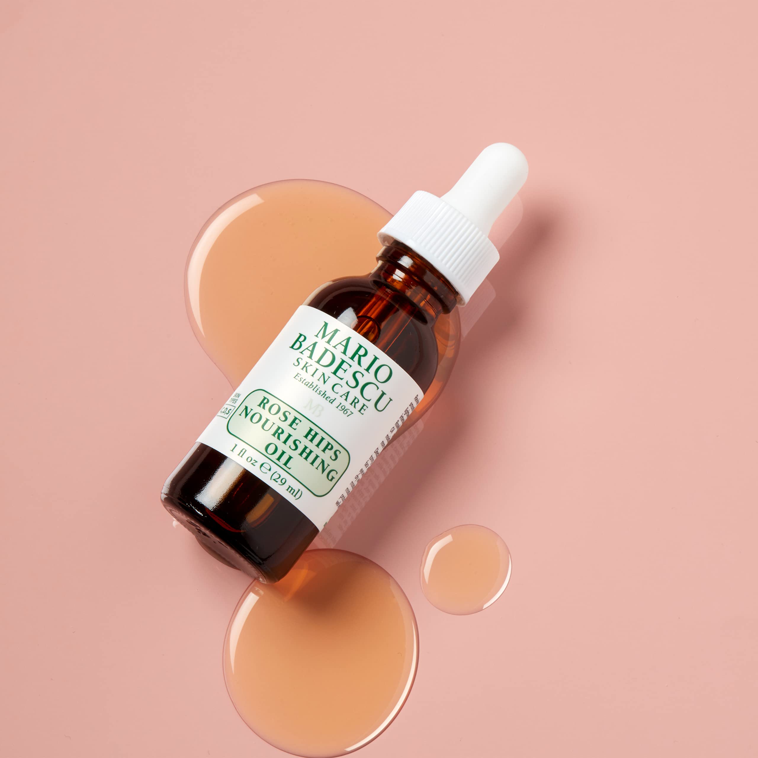 Mario Badescu Rose Hips Nourishing Oil for Combination, Dry and Sensitive Skin | Facial Oil that Moisturizes & Smoothes | Formulated with Rosehip Extract & Castor Oil| 1 FL OZ (Pack of 1)