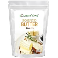 Z Natural Foods Rich Salted Butter Powder, Replace Messy Butter Stick with Powdered Butter, Non GMO- Hormone Free-Baking Butter- 1 lb