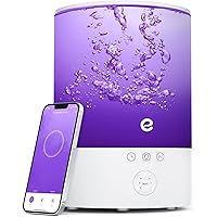 Cool Mist Humidifiers for Bedroom Large Room, 2.5L Smart WiFi Baby Air Humidifier with Top-Fill & 28dB Quiet, 24H Ultrasonic Diffuser for Plants, 8 Color Light, Voice Control, Works with Alexa