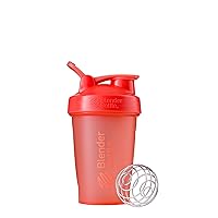BlenderBottle Classic Shaker Bottle Perfect for Protein Shakes and Pre Workout, 20-Ounce, Coral
