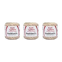 Aunt Lydia Fashion Natural Crochet - 3 Pack of 150y/137m - Cotton - Gauge 3 - Crochet