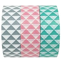 Wrapables Vector Triangles Japanese Washi Masking Tape (Set of 3), 10M L x 15mm W