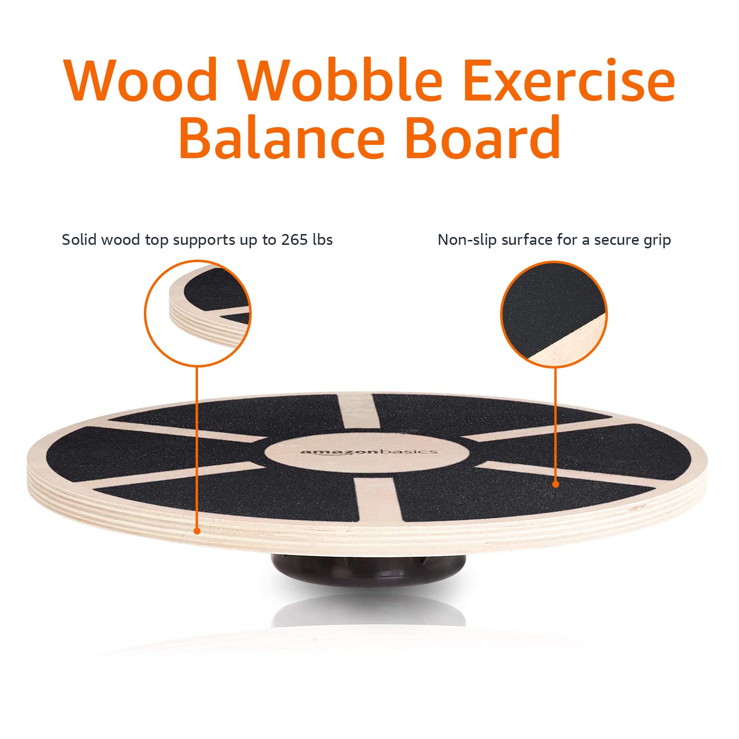 Amazon Basics Wood Wobble Exercise Balance Board