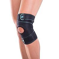 DonJoy Advantage DA161KS03-BLK-L Knee Sleeve for Sprains, Strains, Soreness, Adjustable Upper, Lower Straps, Large fits 15