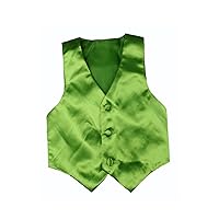 Baby Toddler Kids Little Boys Formal 23 Color Satin Vest S-7 (2T, Lime Green)