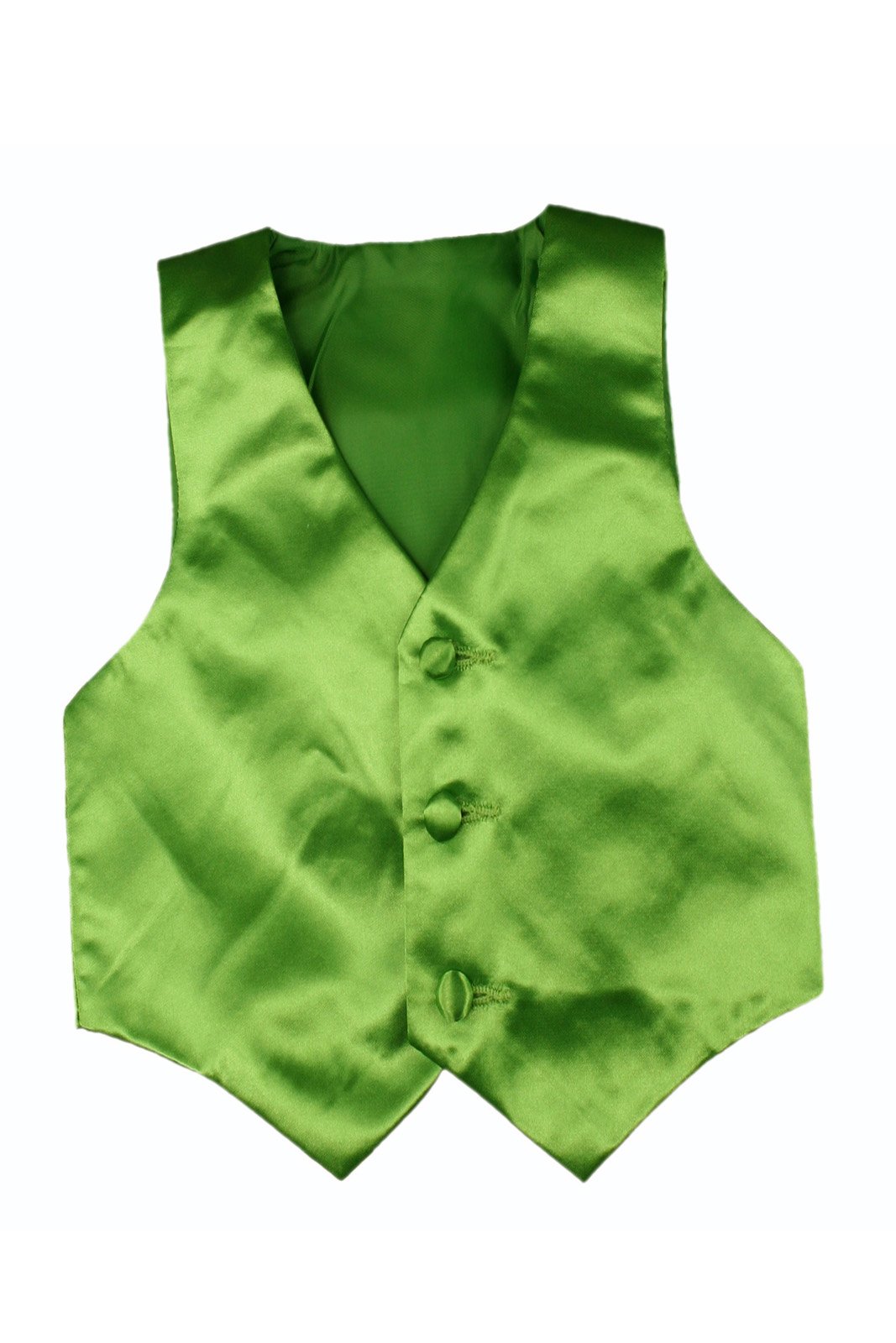 Baby Toddler Kids Little Boys Formal 23 Color Satin Vest S-7 (2T, Lime Green)