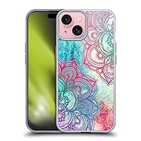 Head Case Designs Officially Licensed Micklyn Le Feuvre Round and Round The Rainbow Mandala 3 Soft Gel Case Compatible with Apple iPhone 15 and Compatible with MagSafe Accessories