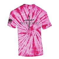 Redeemed Cross Nails Mens Christian American Flag Sleeve T-Shirt Graphic Tee