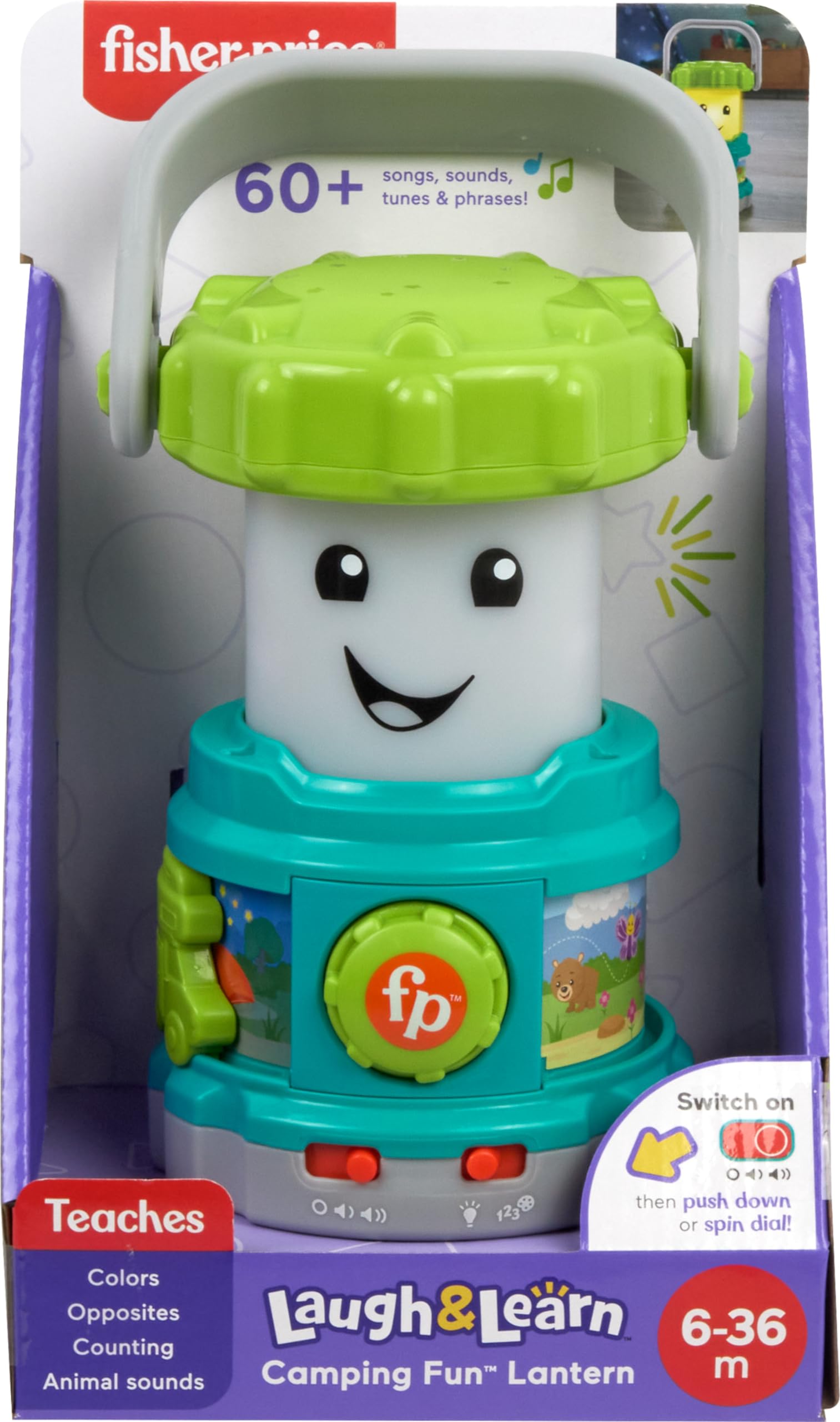 Fisher-Price Laugh & Learn Baby Learning Toy, Camping Fun Lantern, Pretend Camping Gear with Lights & Music for Ages 6+ Months