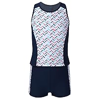 Kid Girl Summer Tankini Swimsuit Racerback Vest Tank Tops and Short Pants Bathing Suit Sports Outfit Activewear