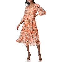 Karl Lagerfeld Paris Women's Floral Ruffle Midi Dress