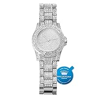 Halukakah Diamond Watch for Men - Stargazer - Unleash The Opulence with 18k Real Gold/Platinum White Gold Plated, 9.5in Wristband,Cuban Link Chain 8”+18