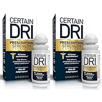 Certain Dri Prescription Strength Clinical Antiperspirant Roll-On Deodorant, Hyperhidrosis Treatment for Men & Women, Unscented, 1.2 Fl oz, 2 Pack