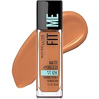 Maybelline Fit Me Matte + Poreless Liquid Oil-Free Foundation Makeup, Spicy Brown, 1 Count (Packaging May Vary)