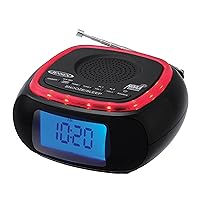JENSEN JEP-725 Digital AM/FM Weather Band Alarm Clock Radio with NOAA Weather Alert and Top Mounted Red LED Alert Indicator Ring