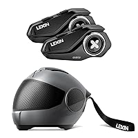 LEXIN G2P Motorcycle Bluetooth Headset, Bundle with Model S Helmet Style Portable Bluetooth Speaker