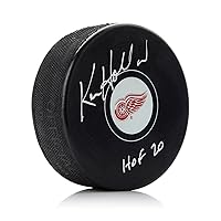 Ken Holland Detroit Red Wings Signed Hockey Puck with HOF Note - Autographed NHL Pucks