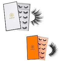 DYSILK False Lashes Mink Eyelashes - 5 Pairs 6D Lashes Faux Mink Lashes Extension Kit - Fake Eyelashes Fluffy Wispy Lashes Soft Reusable Eye Lashes