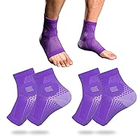 2Pairs Neuropathy Socks for Women Men, Peripheral Neuritis Therapy Compression Diabetic, Neuropathy Toeless Brace Socks Purple XL