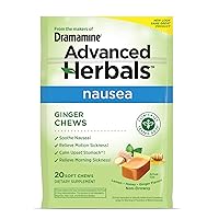 Dramamine Ginger Chews, Nausea Relief Soft Chews Lemon-Honey-Ginger, 20 Count