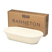 Oval Banneton Bread Proofing Basket Spruce Wood Pulp 750g Groove, Sourdough Bread Baking Supplies Brotform - Batard Dough Proving Bowl, Gifts for Bakers making Artisan Loaves, Made in Germany.
