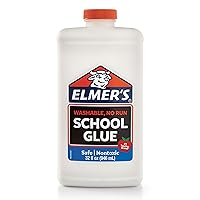 Liquid School Glue, White, Washable, 32 Ounces - Great for Making Slime