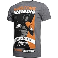 Hardcore Training Shadow Boxing T-Shirt Men's Short Sleeve Fitness Gym Workout Casual Active Running Sport Clothing