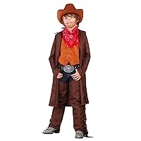 Western Cowboy Costume for Kids Boys Cowboy Hat Vest Chaps Belt Buckle Bandana