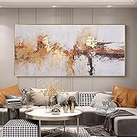 HOLEILUCK Abstract Art Large Picture Art Oil Painting Wall Decor Canvas Poster Wall Art Bedroom Artwork for Living Room Picture 55x100cm/22x39in With-Golden-Frame