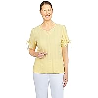 Alfred Dunner Womens Petite Eyelet Knit Top