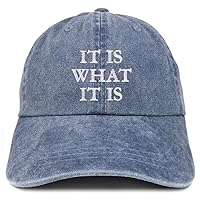 Trendy Apparel Shop It is What It is Three Line Pigment Dyed Washed Baseball Cap