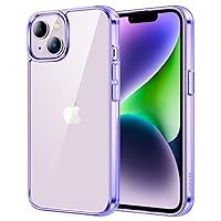 JETech Case for iPhone 14 6.1-Inch, Non-Yellowing Shockproof Phone Bumper Cover, Anti-Scratch Clear Back (Deep Purple)