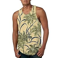 Men's Floral Tank Tops Summer Tropical Tropical Printed Vintage Style T-Shirt Quick Dry Fitness Fashion Workout T-Shirt