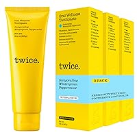 Twice Remineralizing Toothpaste - Whitening Toothpaste for Sensitive Teeth - SLS Free with Fluoride - Cavity Protection - (Wintergreen and Peppermint Toothpaste) (3-Pack)